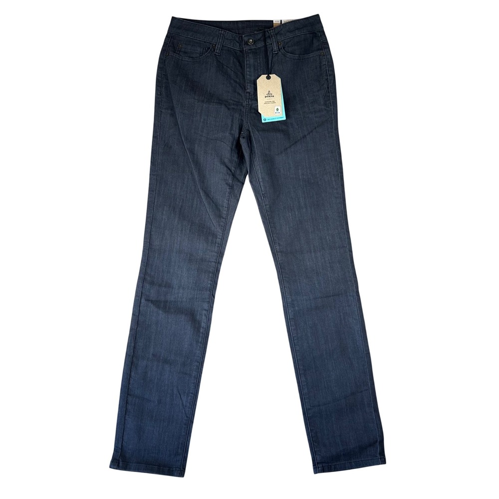 prAna Kayla High Rise Jean 6 RG Dark Gray Denim Solid Womens Straight Leg
